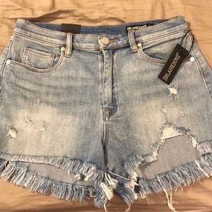 High rise distressed jean shorts